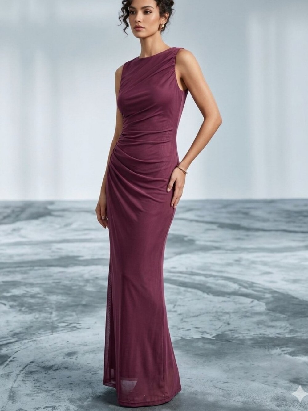 SHEIN plum sleeveless bodycon maxi dress size 4